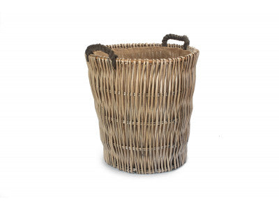 5060428556058 Tall Round Grey Log Basket W058 Brambles Cookshop 1