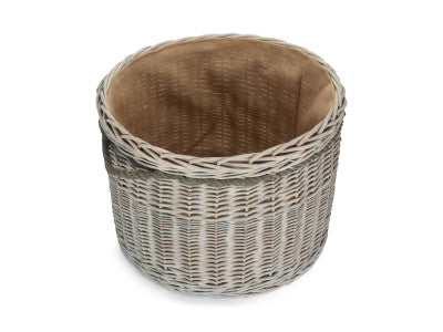 SIZE 3 GREY WASH ROUND STORAGE BASKET