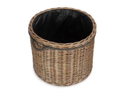 ROUND WILLOW PATIO PLANTER with BLACK PLASTIC LINING