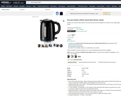 5038061134506 Russell Hobbs Quiet Boil Kettle 20462 Brambles Cookshop 2