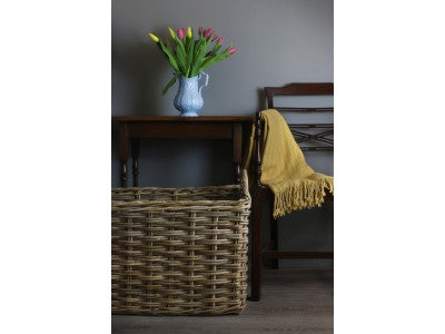 5060428556904 Large Rectangular Grey Rattan Hallway Log Basket RA009/2 Brambles Cookshop 5