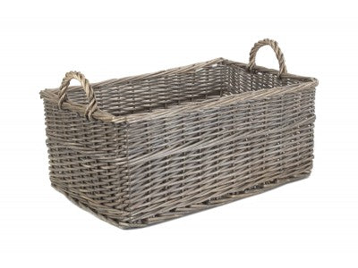 5060428556041 Large Shallow Antique Wash Storage Basket ST036/3 Brambles Cookshop 1