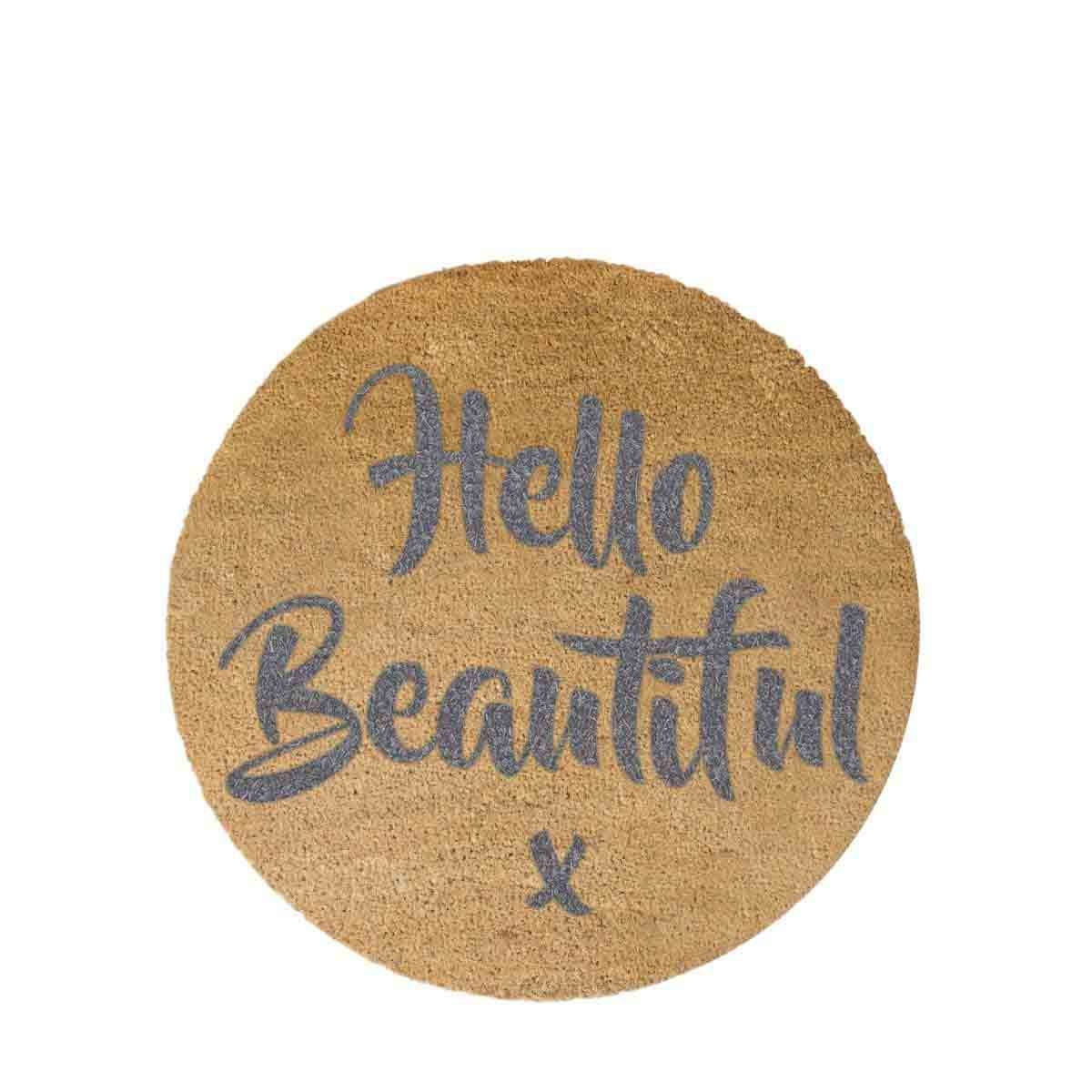 Artsy Mats Hello Beautiful Circle Doormat  70cm Diameter 8438678566894