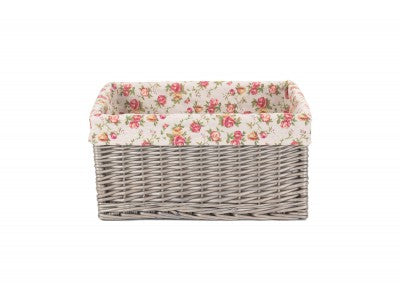 5060428550339 Extra Large Antique Wash Storage Basket With Garden Rose Lining ST019R/4 Brambles Cookshop 2