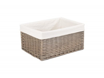 5060248645970 Extra Large Antique Wash Storage Basket With White Lining ST019W/4 Brambles Cookshop 1