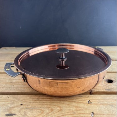 Netherton Foundry Copper 11" (28cm) spun chef's prospector pan and lid  NFS-356