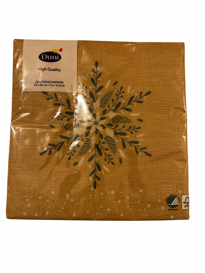 20 Christmas Paper Napkins - Snowflake