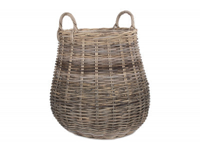 5056341801061 Pot-Bellied Cordura Lined Rattan Log Basket RA025 Brambles Cookshop 1