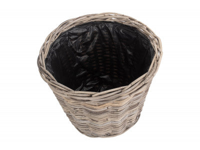 5056341801221 Large Tapered Rattan Round Planter With Plastic Lining RA031/2 Brambles Cookshop 2