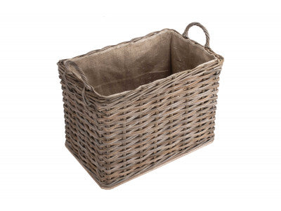 5056341801252 Small Wheeled Rattan Cordura Lined Log Basket RA034 Brambles Cookshop 3