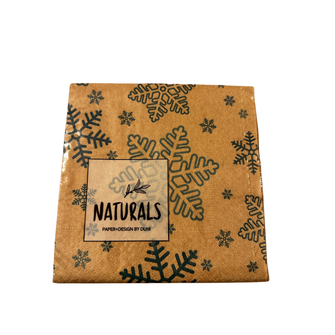 25 Christmas Paper Napkins  - Small - Snowflake