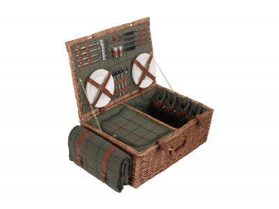 5060428550988 4 Person Green Tweed Hamper FH069 Brambles Cookshop 2