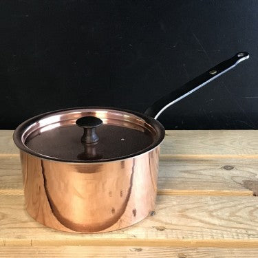 Netherton Foundry Copper 6" (15cm) spun saucepan and lid 5413346243744 NFS-262