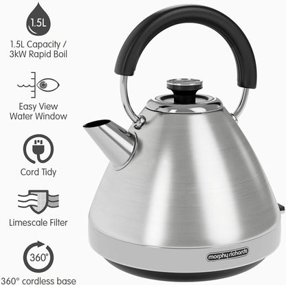 5011832070555 MORPHY Venture kettle Brushed 100130 Brambles Cookshop 2