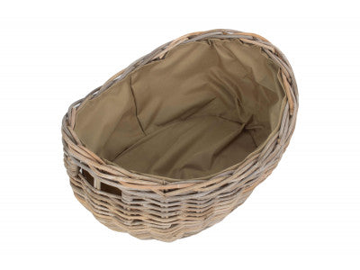 5056341801085 Small Boat Shaped Rattan Log Basket With Cordura Lining RA026/1 Brambles Cookshop 2