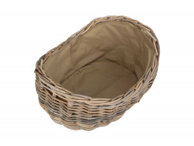 5056341801092 Large Boat Shaped Rattan Log Basket With Cordura Lining RA026/2 Brambles Cookshop 2