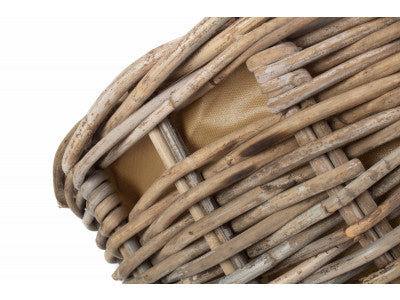 5056341801092 Large Boat Shaped Rattan Log Basket With Cordura Lining RA026/2 Brambles Cookshop 4