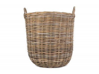 5056341801030 Large Cordura Lined Tall Round Fireside Rattan Log Basket RA010L/2 Brambles Cookshop 3