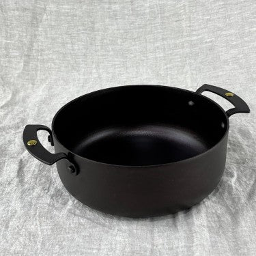 NFS-496 Netherton Foundry 7" sauteuse prospector pan spun iron, double handled & oven safe