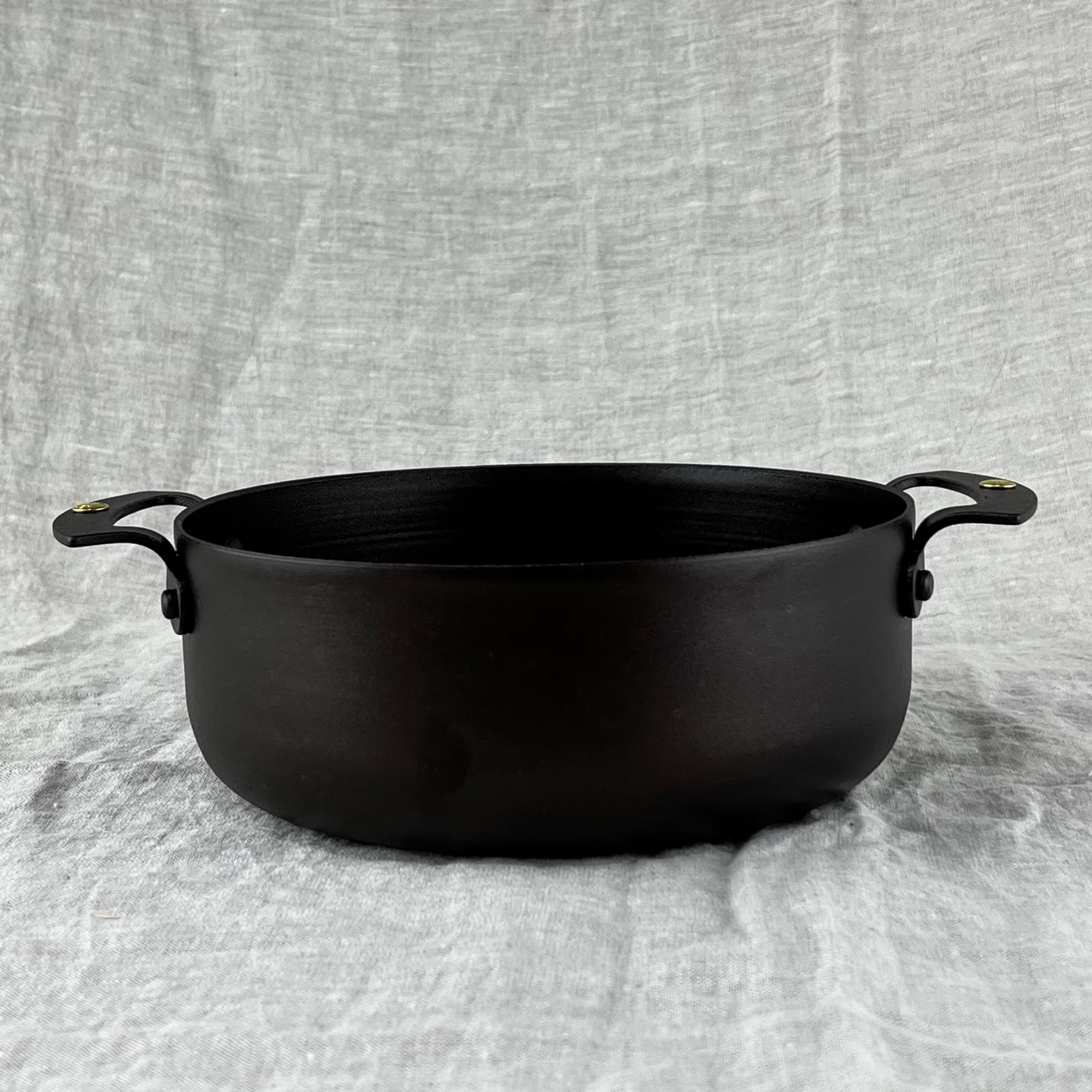 NFS-496 Netherton Foundry 7" sauteuse prospector pan spun iron, double handled & oven safe