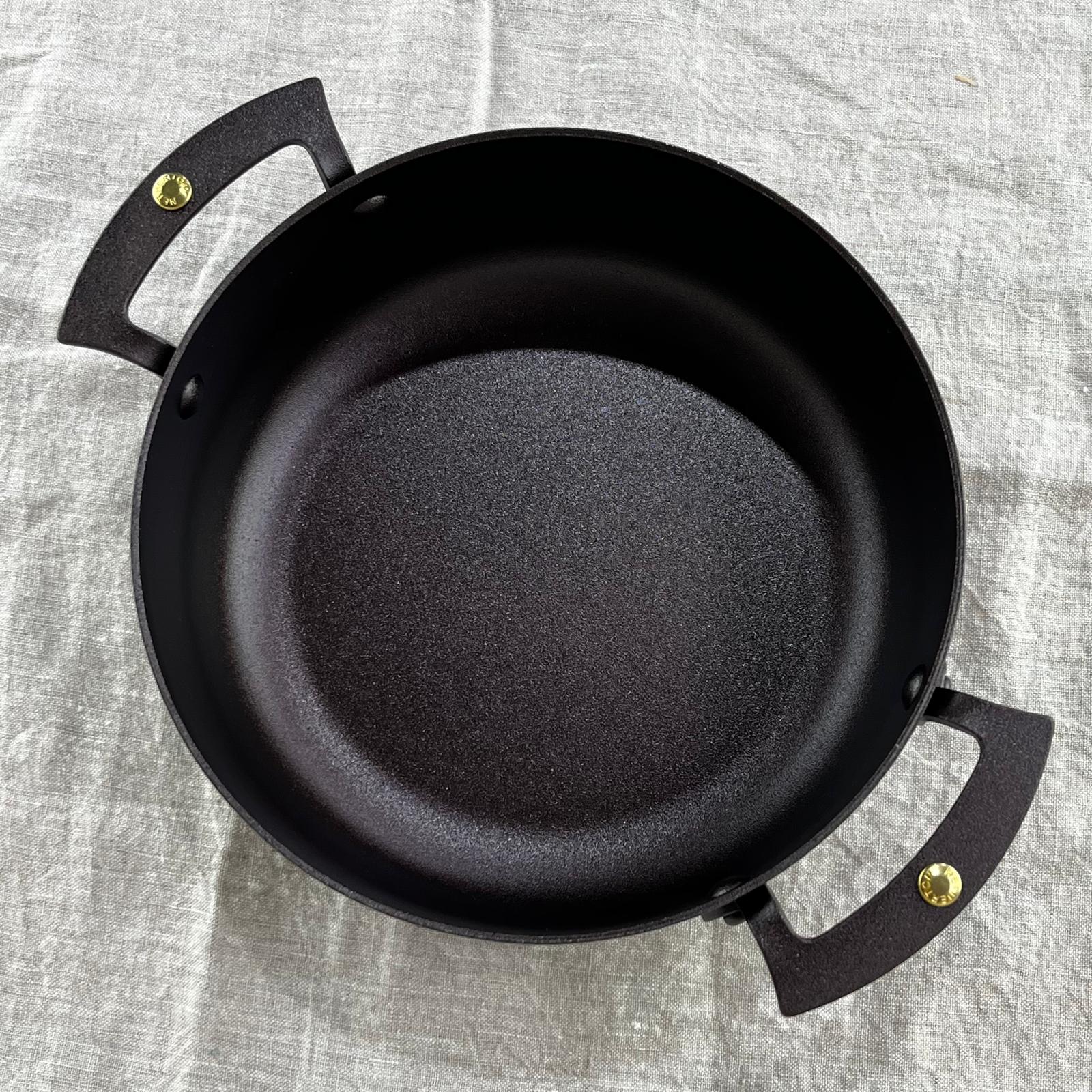 NFS-496 Netherton Foundry 7" sauteuse prospector pan spun iron, double handled & oven safe