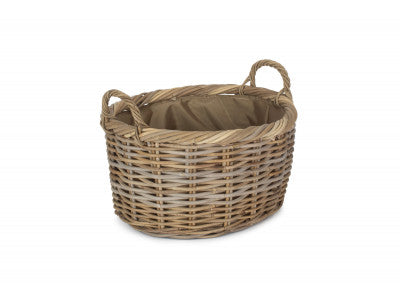 5056341804390 Size 2 Oval Rattan Storage Basket With Cordura Lining RA042 Brambles Cookshop 1