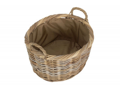 5056341804390 Size 2 Oval Rattan Storage Basket With Cordura Lining RA042 Brambles Cookshop 2