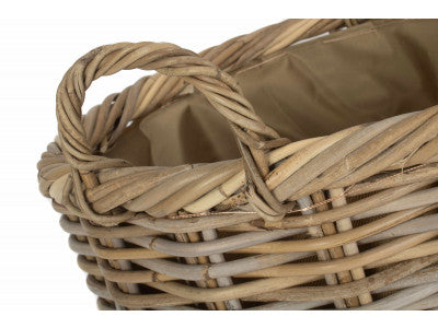 5056341804390 Size 2 Oval Rattan Storage Basket With Cordura Lining RA042 Brambles Cookshop 3