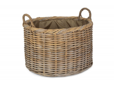 5056341804406 Size 3 Oval Rattan Storage/Log Basket With Cordura Lining RA043 Brambles Cookshop 1