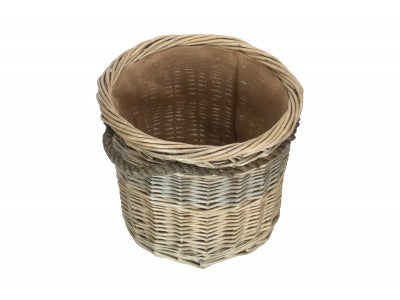 5060248649466 Medium Antique Wash Round Rope Handled Log Basket W047 Brambles Cookshop 3