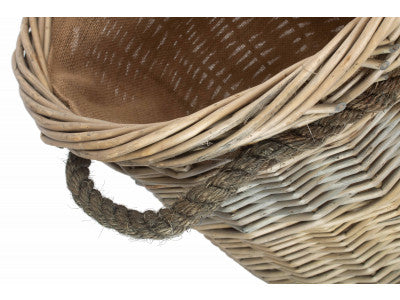 5060248649466 Medium Antique Wash Round Rope Handled Log Basket W047 Brambles Cookshop 4