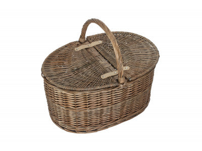 5060248646038 Deep Antique Wash Oval Picnic Basket EH055 Brambles Cookshop 2