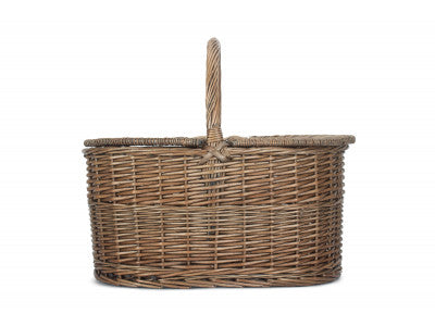 5060248646038 Deep Antique Wash Oval Picnic Basket EH055 Brambles Cookshop 3