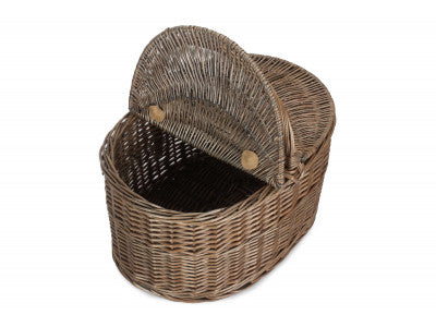 5060248646038 Deep Antique Wash Oval Picnic Basket EH055 Brambles Cookshop 4