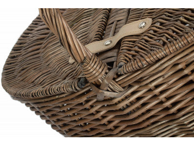 5060248646038 Deep Antique Wash Oval Picnic Basket EH055 Brambles Cookshop 5