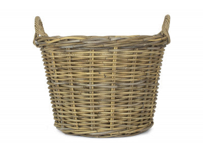 5056341804277 Round Grey Rattan Log Basket With Cordura Lining RA004L Brambles Cookshop 3