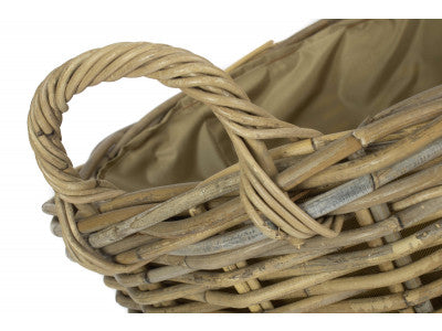 5056341804277 Round Grey Rattan Log Basket With Cordura Lining RA004L Brambles Cookshop 4