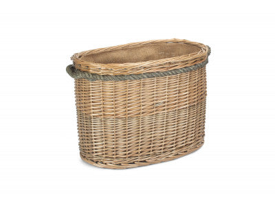 5060248648360 Medium Oval Rope Handled Log Basket ST028 Brambles Cookshop 1