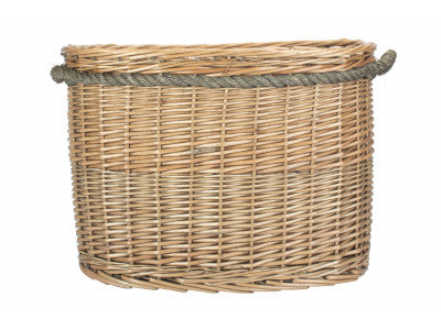 5060248648360 Medium Oval Rope Handled Log Basket ST028 Brambles Cookshop 2