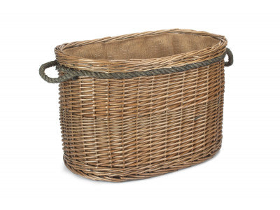 5060248648377 Large Oval Rope Handled Log Basket ST029 Brambles Cookshop 1