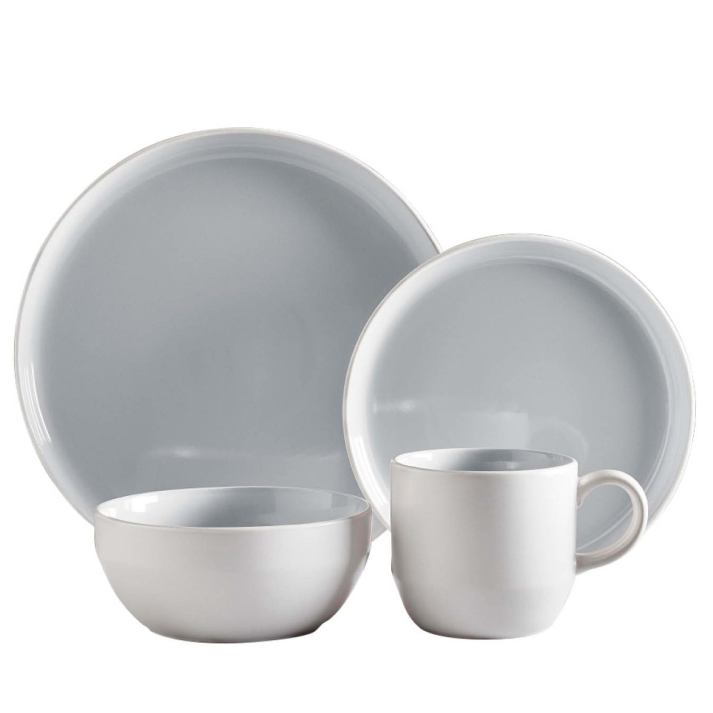 5056032991644 Babary & Oak Oslo 16 Piece Dinnerware Set Grey and White BO867004GRY