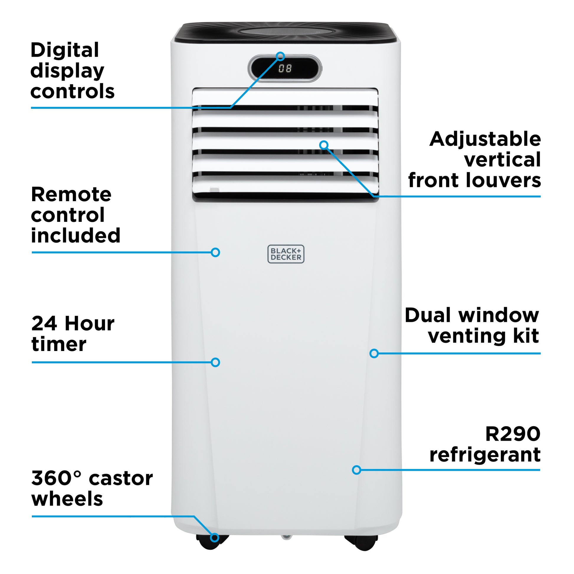 5056462351247 Black & Decker Portable 5000 BTU 3-in-1 Smart Air Conditioner White BXAC40023GB Brambles Cookshop 8