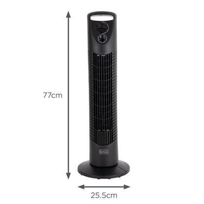 5056032960497 Black & Decker 30 Inch Tower Fan with 2 Hour Timer in Black BXFT50002GB Brambles Cookshop 8