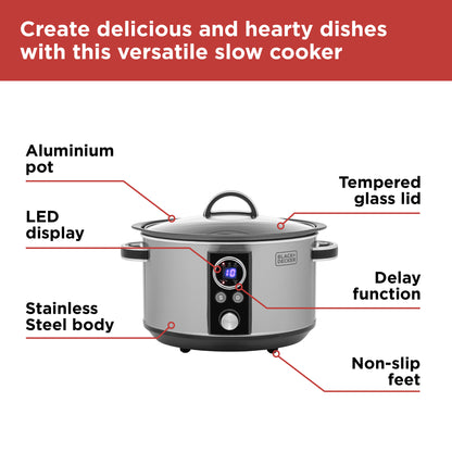 5056462310138 Black & Decker 3.5L S/S Digital Slow Cooker BXSC16044GB Brambles Cookshop 8