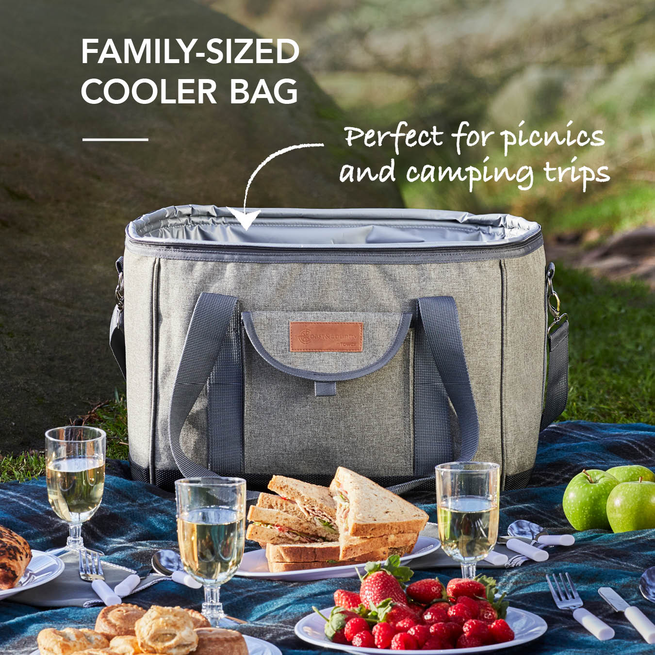 5056032993914 TOWER Heritage Foldable Picnic Cooler Bag CC879025 Brambles Cookshop 3