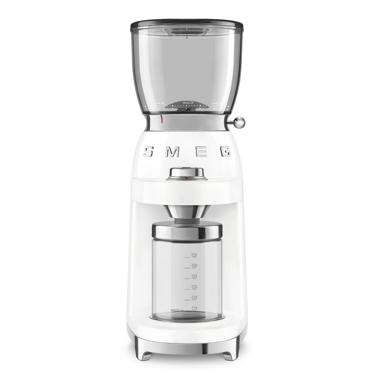 8017709283100 SMEG Coffee Grinder White CGF01WHUK Brambles Cookshop 1