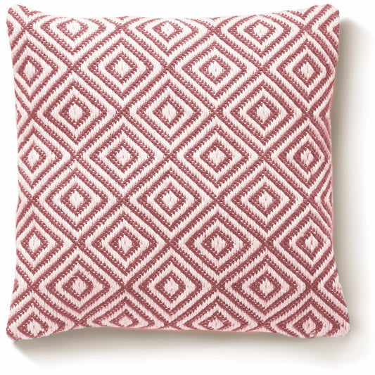 5026134561380 PT561380 Hug Rug Woven Diamond Cushion Coral Pink 45X45cm