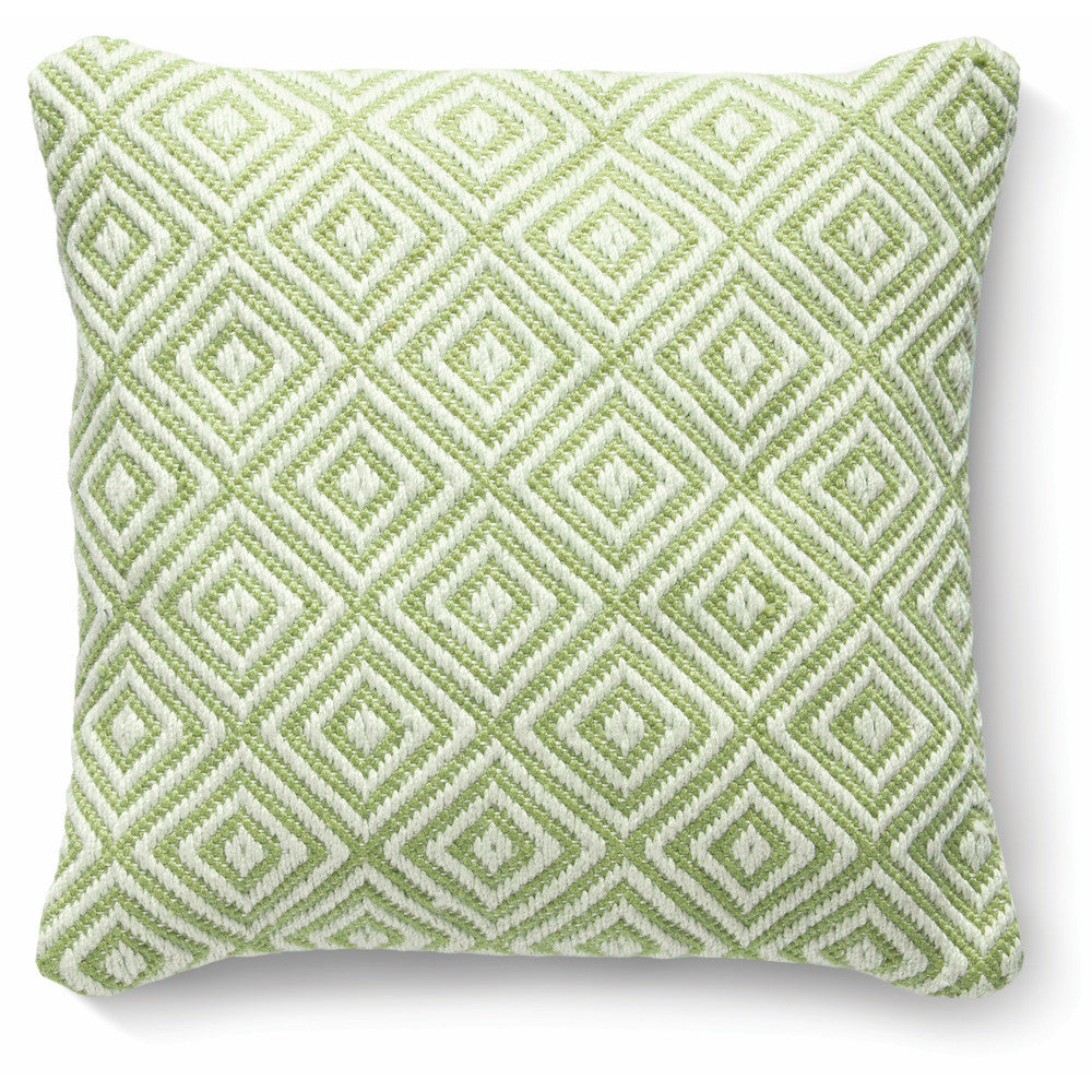 5026134540811 PT540811 Hug Rug Woven Diamond Cushion Green 45X45cm