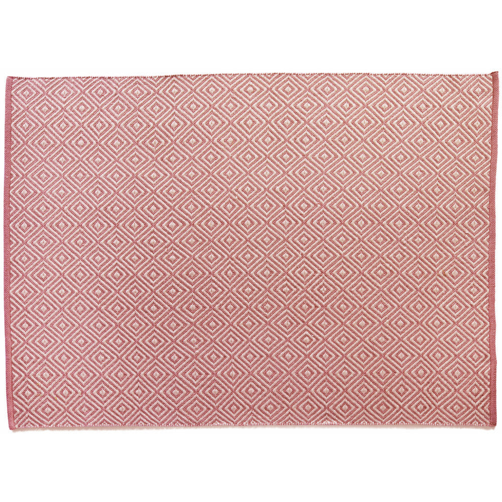 5026134561359 PT561359 Hug Rug Woven Diamond Rug Coral Pink 120X170cm