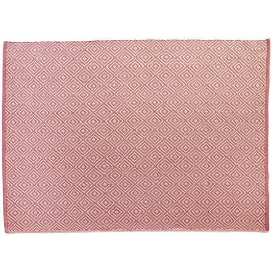 5026134561342 PT561342 Hug Rug Woven Diamond Rug Coral Pink 80X150cm